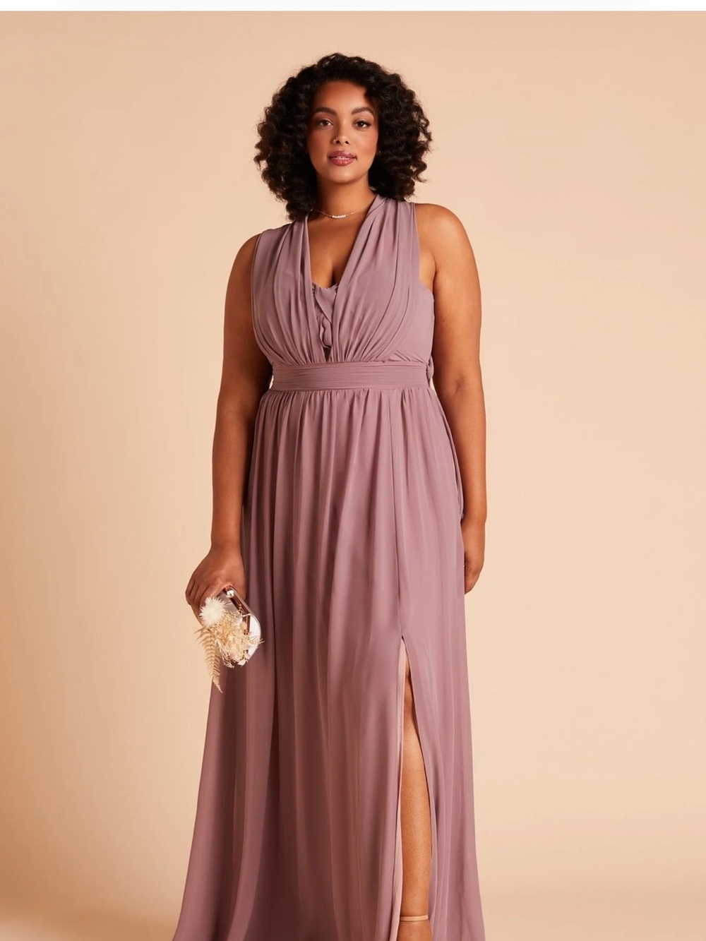 Birdy Grey Grace Convertible Bridesmaid Dress Dark Mauve Chiffon Maxi